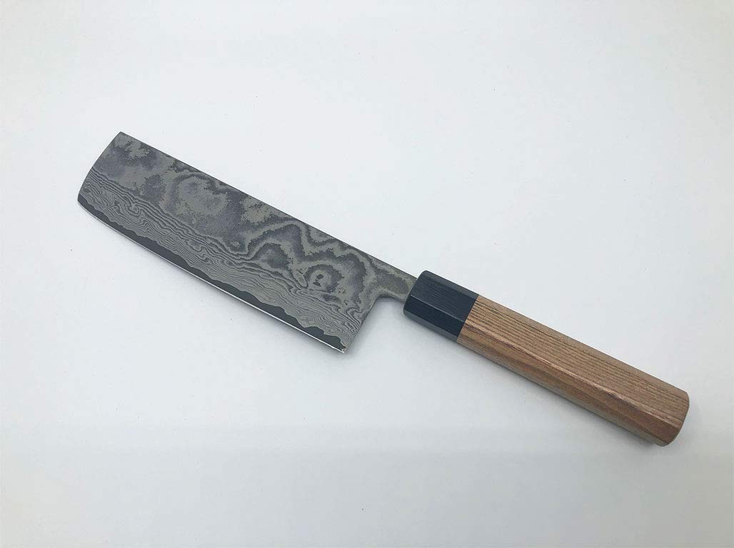 佐治作 VG10 ダマスカス鋼 菜切包丁 170mm 黒仕上げ
